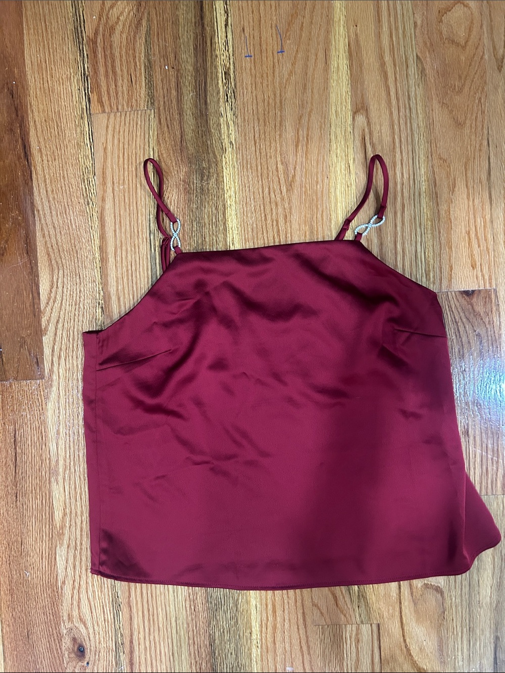 H&M Satin Spaghetti Strap Cami - Wine